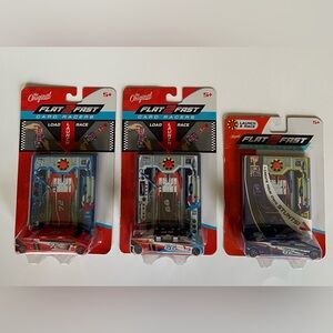 The Original Flat 2 Fast Stunt Car Racers Set of 3 #62 #66 #72 Luki Lab New